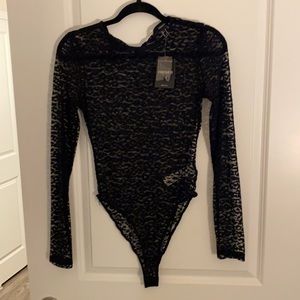 Forever 21 Sheer leopard body suit